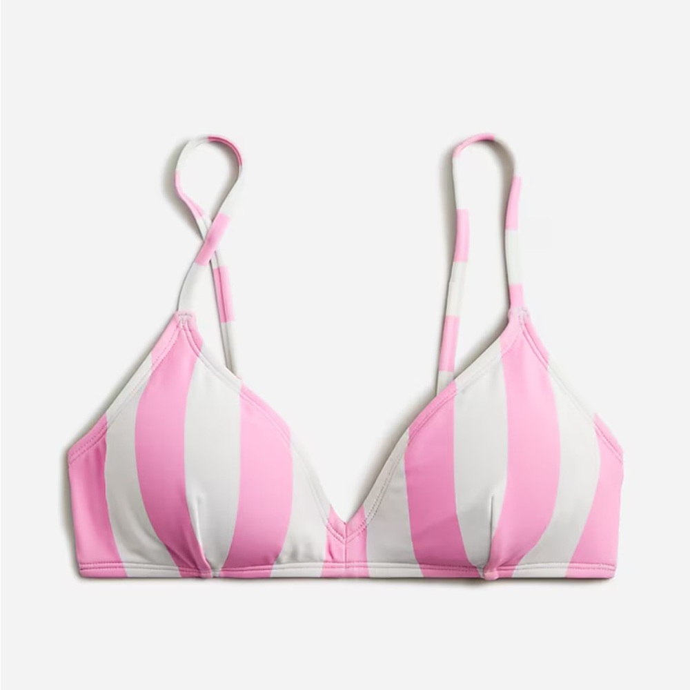 J.Crew new with tags, pink stripe French bikini top size medium